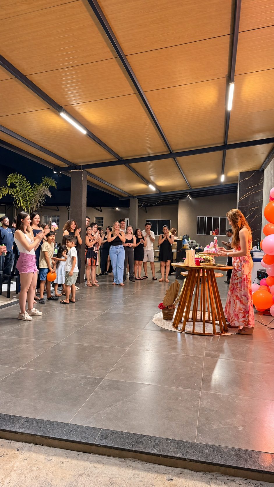 Aniversário na área coberta